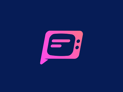 Telechat logo concept chat box chat bubble icon app icon artwork logo tv