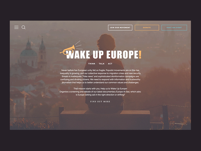 Wake Up Europe website css design graphic design html logo sass web web dev web development webdesign website wordpress