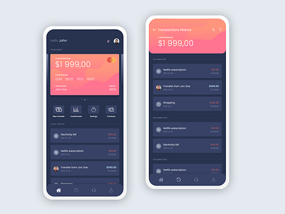 Bank app concept aplication app bank design payments transfer ui ux
