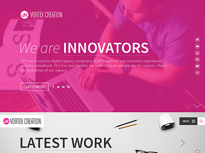 Vortex Creation - Web Agency clean minimal pink red typography ui user experience user interface ux web web agency web design