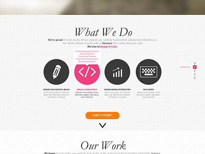 Virtuenetz hover icons parallax pattern typography user experience user interface web what we do
