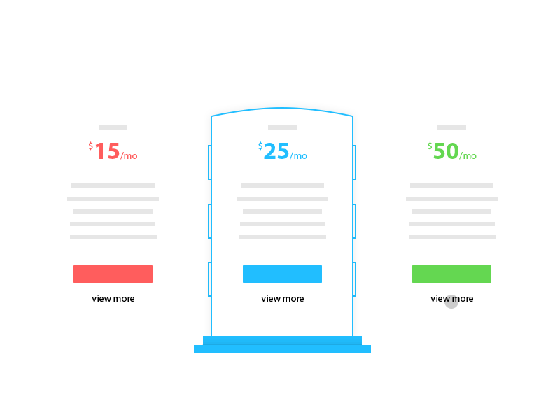 Plans animation compare features illustration listing packages plans pricing ui ux website