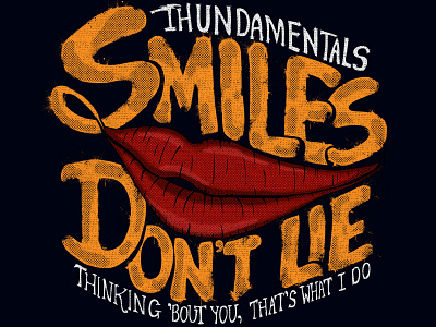 Thundamentals T-shirt apparel design graphic illustration lips smiles t shirt tshirt type