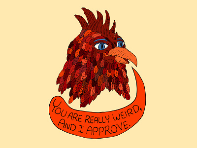 The non-judgemental Chicken art chicken design graphic illustration weird