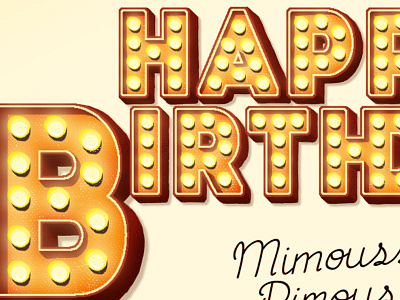 Vintage Birthday Close-up birthday dimension greeting happy lettering theatre type typography vintage