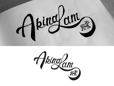 Sketch and Final side-by-side akin design identity its lam lamb lettering logo sketch type typography vector