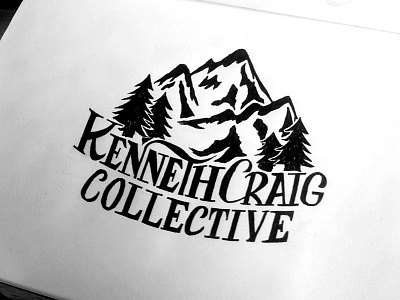 Kenneth Craig Collective Sketch brand collective craig identity lettering logo mountain nature tree type typography