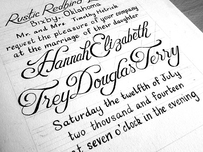 Wedding Invitation WIP calligraphy ink invitation lettering type typography wedding