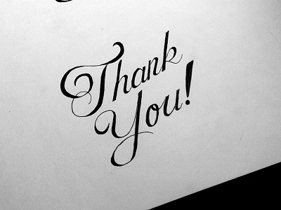 Thank You Card calligraphy custom invitation thank type typography wedding you