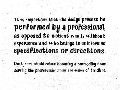 Manifesto on Professionalism calligraphy lettering manifesto professional texture type typography