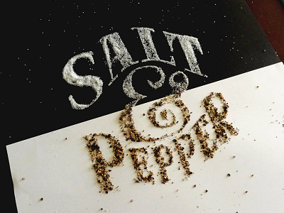 Salt & Pepper ampersand condiment design hand lettering lettering organic pepper salt stencil type typography