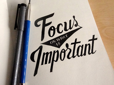 Focus on what is important lettering apparel calligraphy focus hand lettering ink lettering script sketch type typography