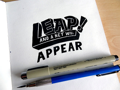 Leap and a net will appear design hand lettering illustration leap lettering net type typography