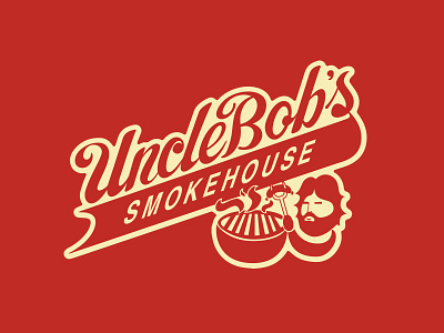 Uncle Bob's Smokehouse Logo design food graphic lettering logo script type typography vintage