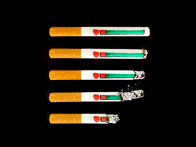 Your health is running low cigarette concept creative design graphic health idea illustration smoking thought