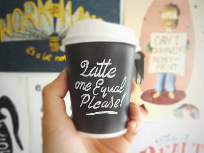 Latte please! calligraphy coffee design doodle graphic latte lettering script type typography