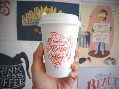 Morning Coffee calligraphy coffee design graphic lettering morning script type typography