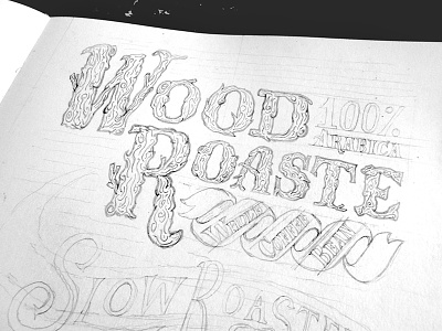 Wood Roasted Coffee coffee design illustration lettering packaging roasted type typography wood