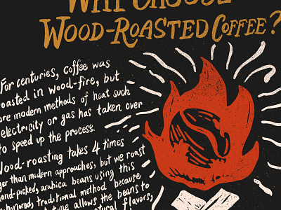 Wood roasted coffee poster bean coffee design graphic illustration lettering roasted type typography wood