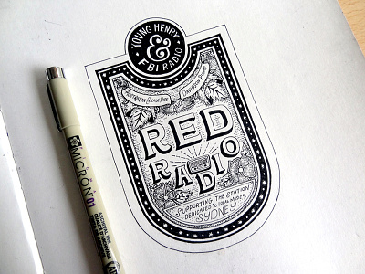 Red Radio beer label beer design graphic illustration label lettering music radio sydney type typography