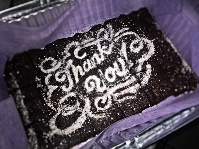 Thank you brownie baking brownie design graphic lettering swash type typography