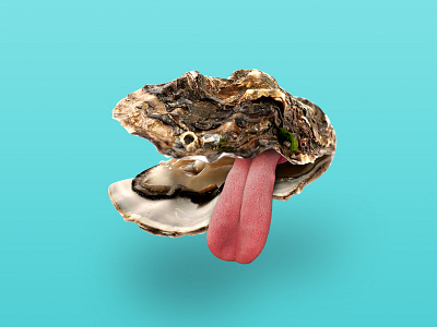 Oyster tongue communication design graphic oyster shellfish tongue visual