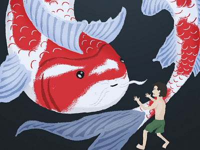 Koi Fish art creative draw fish illustration imagine koi scale sublime swim