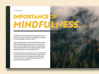 Mindfulness color design editorial font graphic layout publishing type typography visual