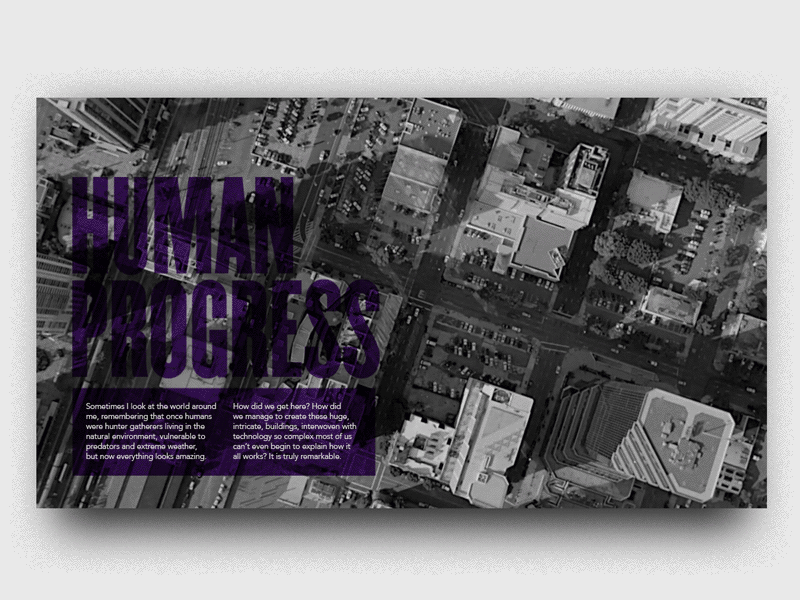 Human Progress city design graphic layout motion movement typography ui