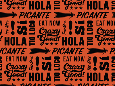 Tex-mex typographic pattern