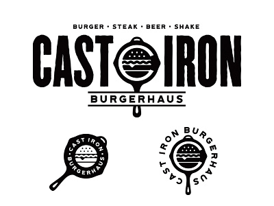 Cast Iron Burgerhaus bangkok branding burger cast food identity iron logo skillet steak