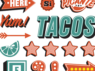 Tex-Mex Branding branding food identity illustration taco texmex type typography