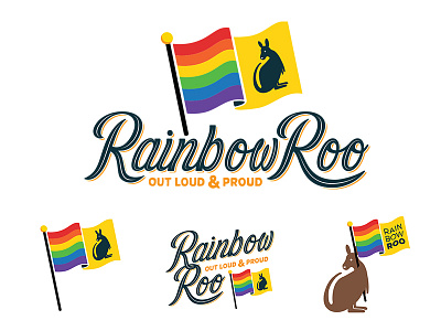 RainbowRoo Logo flag gay identity kangaroo lgbt logo pride proud rainbow roo