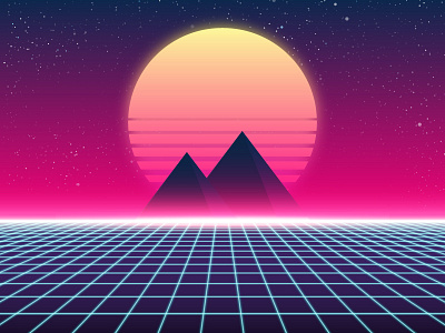 Synthwave pyramids