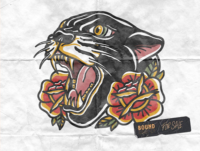 Panther flash design branding design flash tattoo illustration logo procreate tattoo design