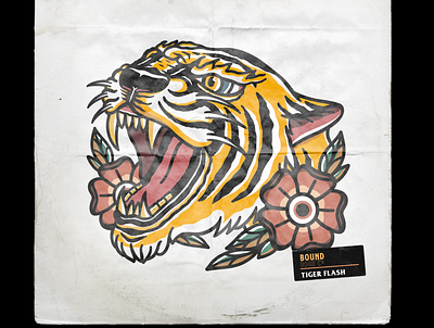 Tiger Flash branding design flash tattoo illustration logo procreate tattoo design
