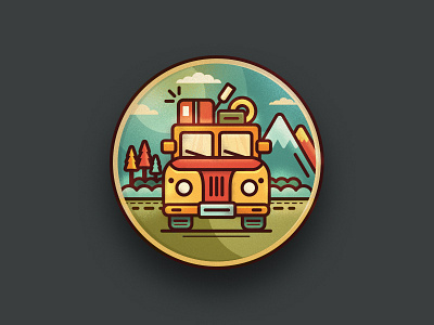 Outdoors Journey badge camping illustration outdoor