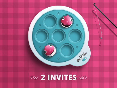 2 Invites for Dribbble 2 invites dribbble dribbble invite invitation invite pink