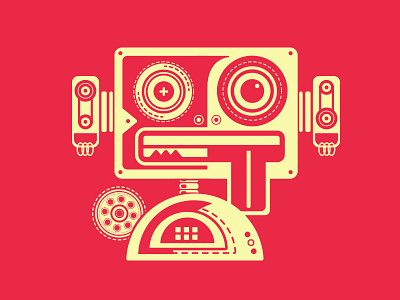 Robot, monster whatever... icons illustration red robot