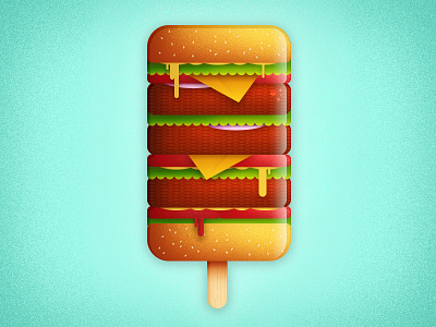 Ice burger burger illustration popsicle