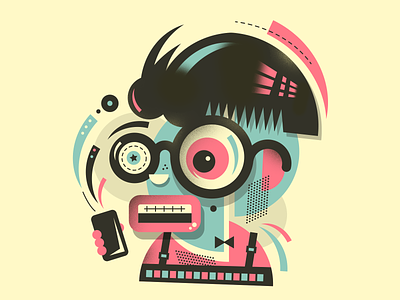 Mad nerd artwork character illustration mad nerd