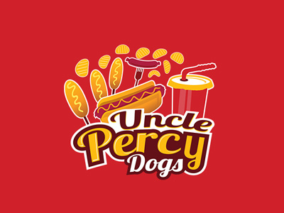 uncle percy dogs bold cart chips drinks food hot dog modern playful