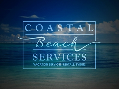 logo for beach services company beach blue bold branding coastal logo luxury sea services vacation waves
