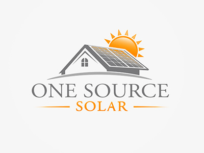 solar installation- logo design house panel solar sun
