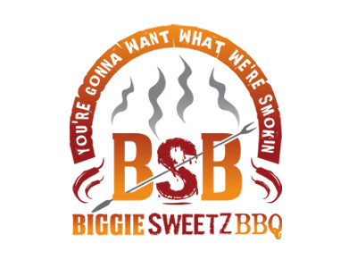 BBQ truck - logo design bbq chicken food meat sauce smoke