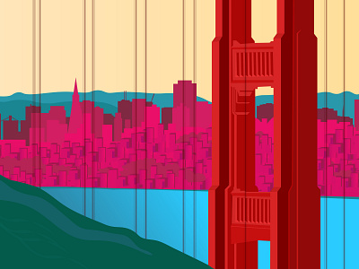 San Francisco bridge dexter hill illustration illustrator material san francisco scenery vector