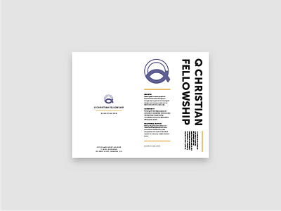 2019 Q Christian Fellowship Brochure brochure brochure design foldable gay graphic design lgbt lgbtq minimal nonprofit