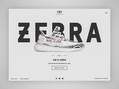 Yeezy sneaker release date tracker design type ui ui ux design ui design ux ux design web