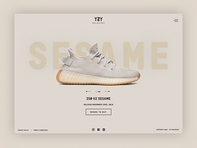 Yeezy sneaker release date tracker design ui ui ux design ui design ux ux design web