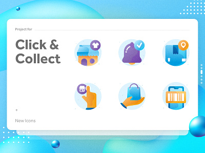Click & Collect Icons colorful design gradient gradient color gradient icons icons icons design ui design visual